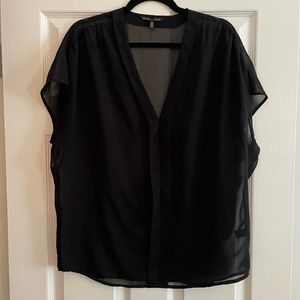 Sheer black short sleeve top, Size M, Victoria’s Secret